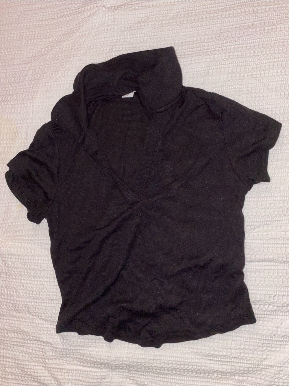 Black Short Sleeve Women's Top